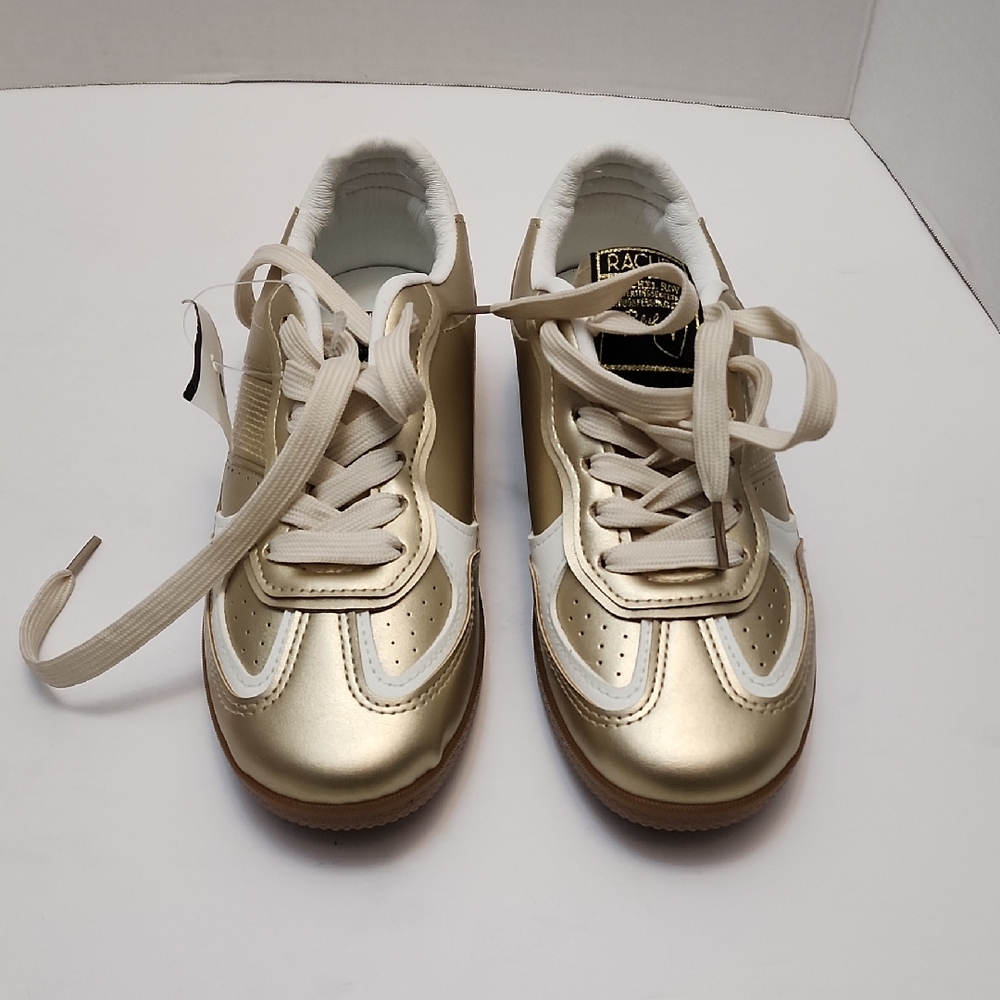 RACHEL Rachel Roy  Metallic Gold and White Lace-Up Sneakers